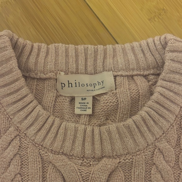 Philosophy Pink Cable Knit Sweater - Picture 2 of 3